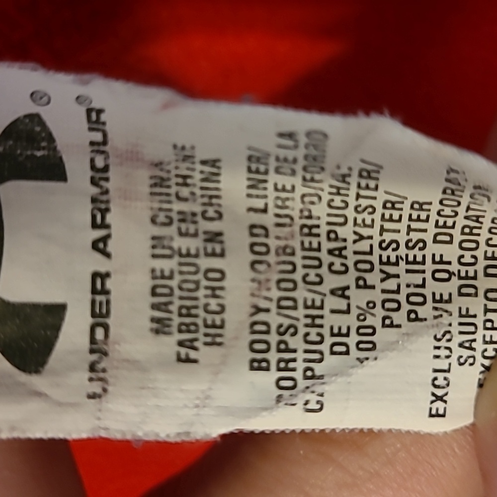Under armour HOODY ORANGE/ RED Size yxl - Picture 8 of 8